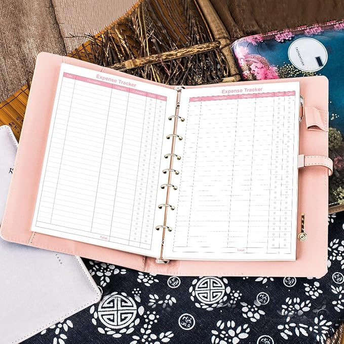 Budget Planner Refills for 3/7 Mini Binders - 50 Sheets/100 Pages Expense Tracker Paper, 100gsm, White, 5.8'' x 8.5''