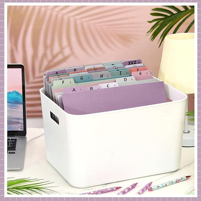 2 Set 50 Pcs Alphabet File Dividers A-z Top Tab Guides Set, Letter Size Filing Organizers 1/5 Cut Alphabetical File Folder Tabs for Home, Office, School(Vintage Colors)