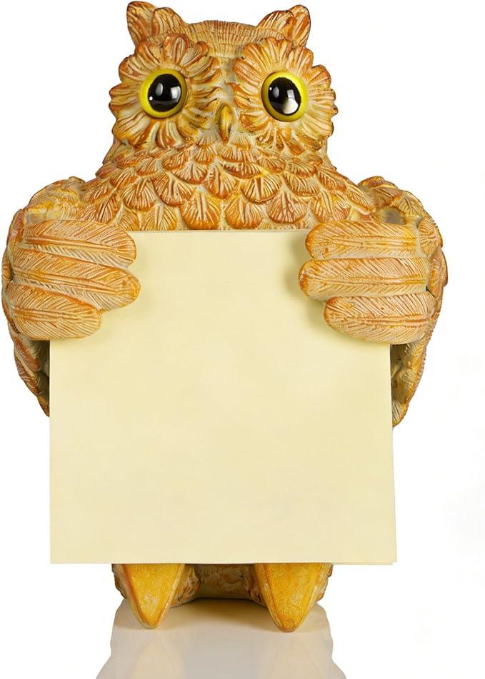 Owl Sticky Note Holder with 100 Sheets 3x3 Pop-Up Notes, Handmade Resin Owl Desk Decor for Office, Home & Classroom, Cute Owl Lover Gift for Women, Teachers & Coworkers