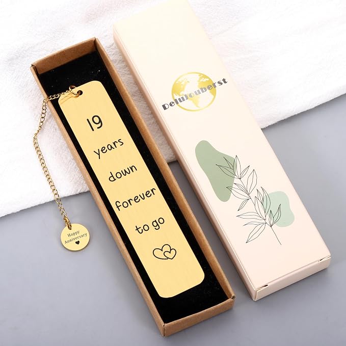 Bronze Gifts for 19th Anniversary, 19 Year Wedding Anniversary for Wife Husband 19th Anniversary Bookmark for Her Him Happy Anniversarys Bookmarks for Couples Valentines Gifts Bookmarks for Women Men