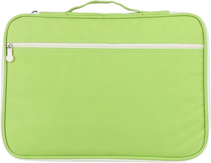 5Colors A4 Document File Folder Portfolio Organizer Computer Notebook Zippered Case(Green)
