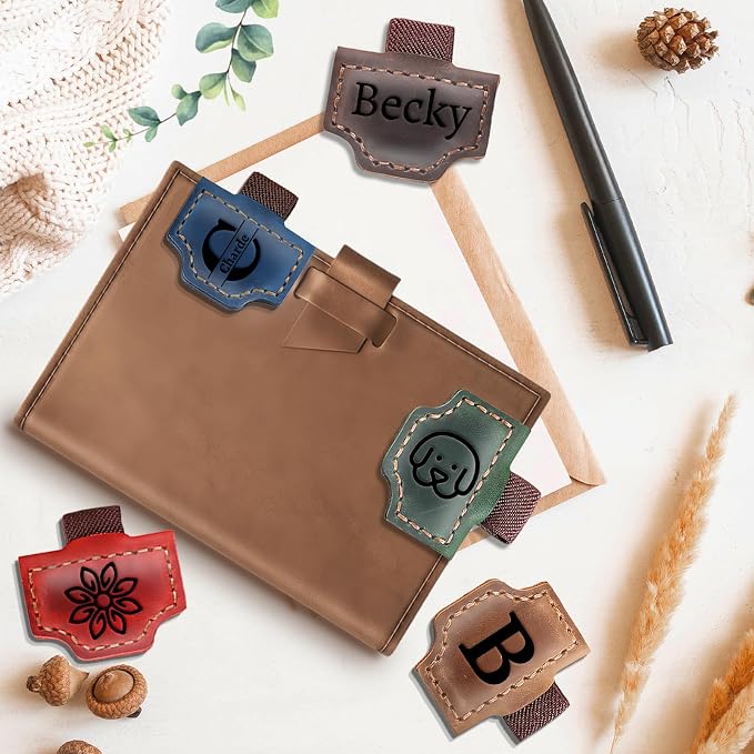 Custom Bookmark with Pen Holder Magnetic Leather Bookmarks Magnetic Leather Pen Holder Bookmark Personalized Bookmarks for Reading Women