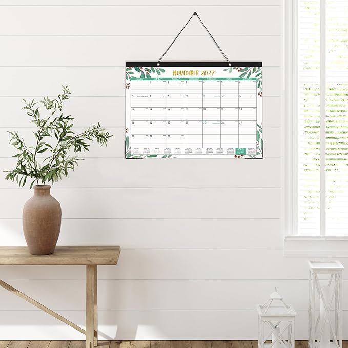 Desk Calendar 2026-2027, 18 Months Calendar from July 2026 to December 2027, 17" x 12", Desk Calendars 2026-2027 Large Ruled Blocks for Planning