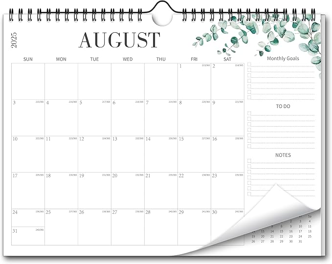 Aesthetic Wall Calendar 2026, 12 Monthly Horizontal Calendar January 2026 to December 2026, 14.5" x 11.5" Modern Wall Hanging Calendar for School, Home, Office for Monthly Organizing & Planning