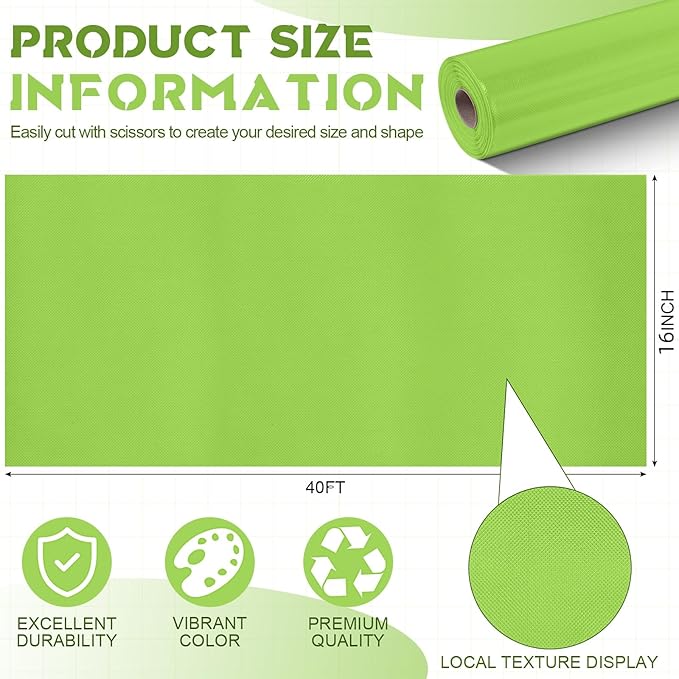 Hahafelt 16 in x 40 Ft Fabric Bulletin Board Roll Classroom Non Woven Fabric Background Decorations Waterproof Wrinkle Resistant Bulletin Board for Back to School Wall Decor(Fruit Green,Pure)