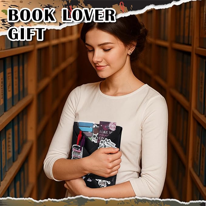 Honoson 6 Set Dark Romance Blind Date with a Book Gift Box Supplies Including Smutty Spicy Bookmarks Stickers Tags Pens Ribbon Wrapping Papers Bookish Librarian Book Lovers Club Gifts(Without Books)