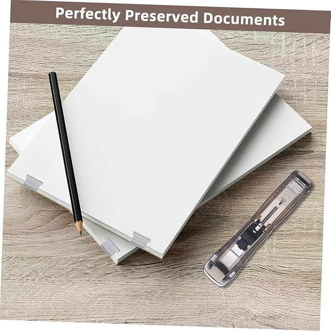 Reusable Desktop Stapler Paper Clip Dispenser Set with 2 Black Staplers and 200pcs Refill Clips for Document Binding and Home School Stationery Organization