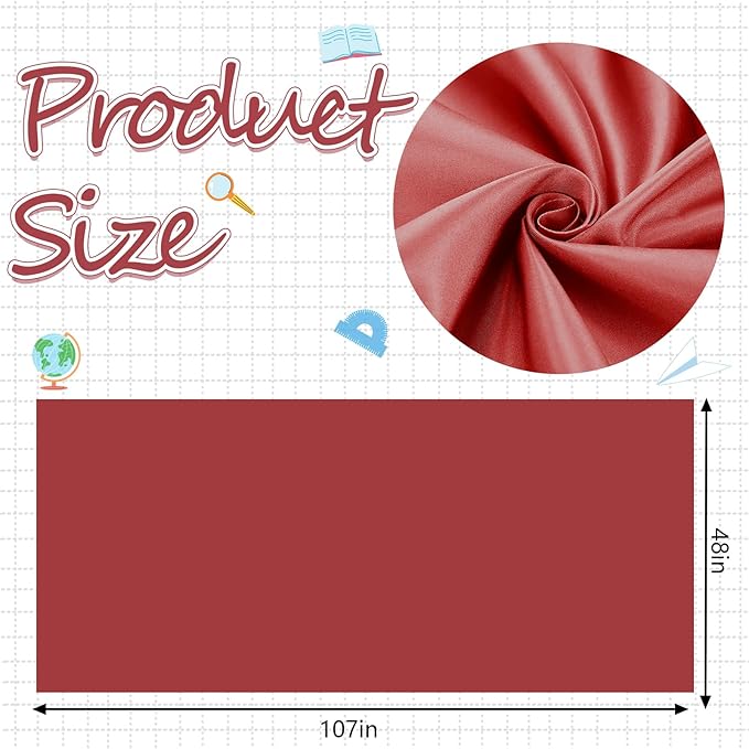 Mindsoft Bulletin Board Fabric 48 '' x 107 '' Class Fabric for Classroom Bulletin Board Decor, Pillows, Curtains, Crafts(Cranberry Red)