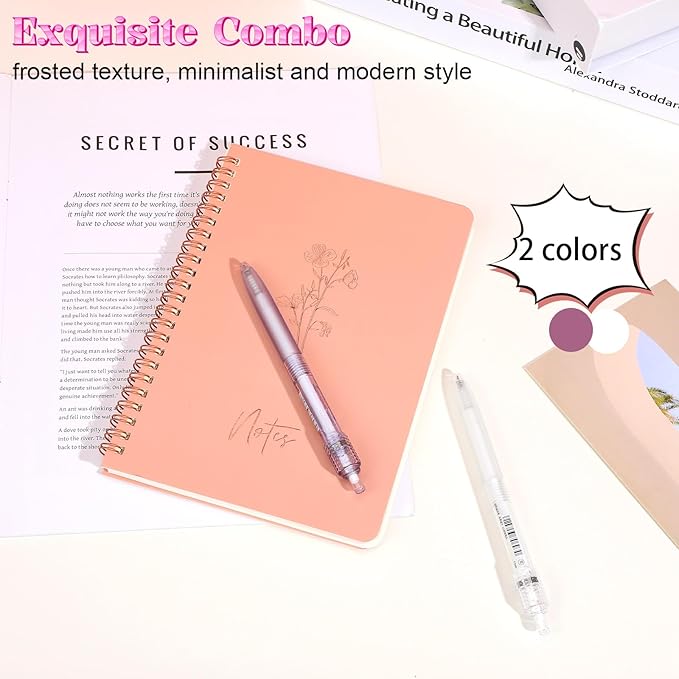 Fidget Pens for Adults, 2PCS Sensory Pens 0.5mm Fine Point No Bleed Quick Dry Gel Pen for Office, School, Note Taking, Stress Relief, Smooth Writing Ballpoint Pen for ADHD White & Purple