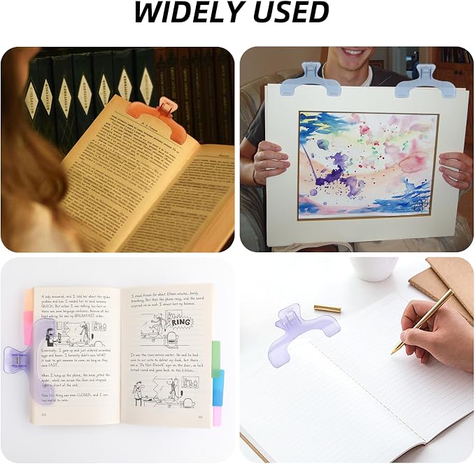 3 Pcs Book Clips,3 Colors Strong Page Holders for Reading,Portable Book Openers,Practical Book Page Markers for Teachers,Students,Office,and Home(Color C)