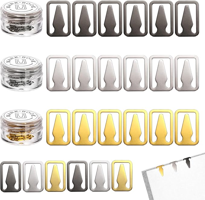 WRINGKIT 150 Pieces Book Darts Bookmarks, Mini Thin Stainless Steel Book Line Markers, Mixed Page Marker Clips for Reading Teachers Students Book Lovers Men, 3 Colors