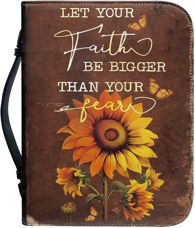 Sunflower Fall Women Bible Carrying Case Multi-Purpose Bible Carrier Bible Protector Lightweight Bible Covers for Woman Large Size