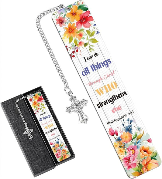 Christian Metal Bookmarks Gifts, Inspirational Verse Bible Bookmark, Religious Gifts for Women, Bible Study Supplies for Book Lovers Men Friend Bookworm, Christmas Graduation Gift