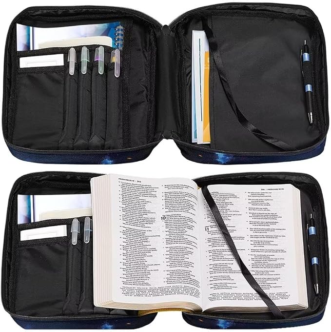 Coldinair Football Lightening Fire Bible Cover for Men Teen Kids Bible Covers Case Case with Durable Handle Pocket and Zipper Bible Journal Case Nylon Bible Protector
