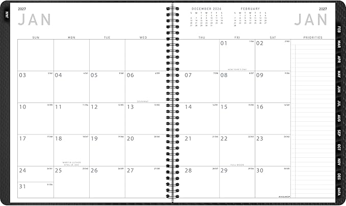 AT-A-GLANCE 2027 Planner, Monthly, 9" x 11", Contemporary, Charcoal (70260X4527)