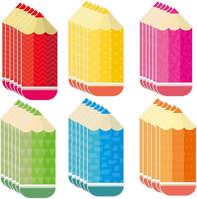 Pencils Cut Outs Cards 90pcs Colorful Pencil Shape Name Tags Card Classroom Bulletin Board Locker for School Home Teacher Student Back to School Classroom Décor