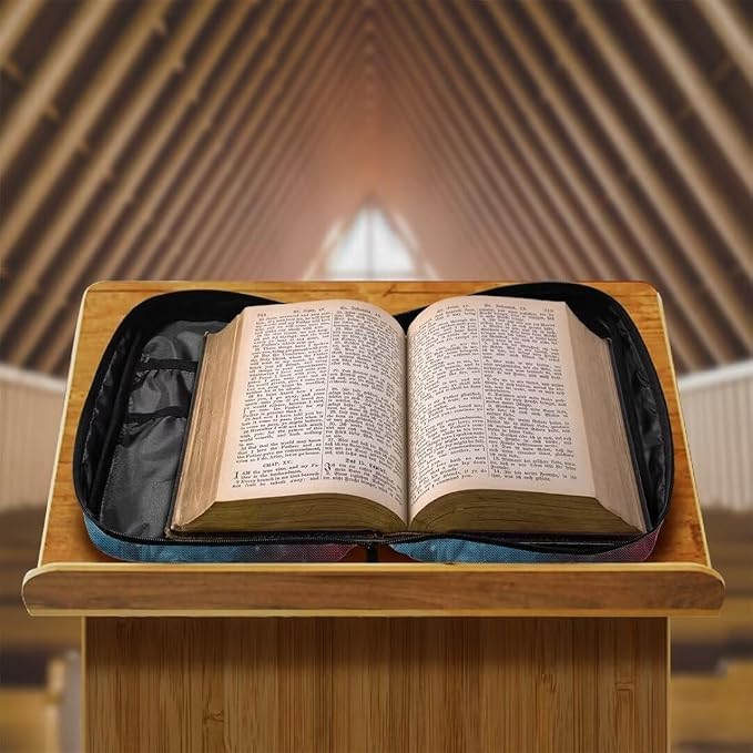 Coldinair Fire Flame Basketball Bible Cover Case for Men,Kids Carrying Book Cover Bible Holders with Handle and Zippered Pocket,Fits for Standard/Large Size Bible