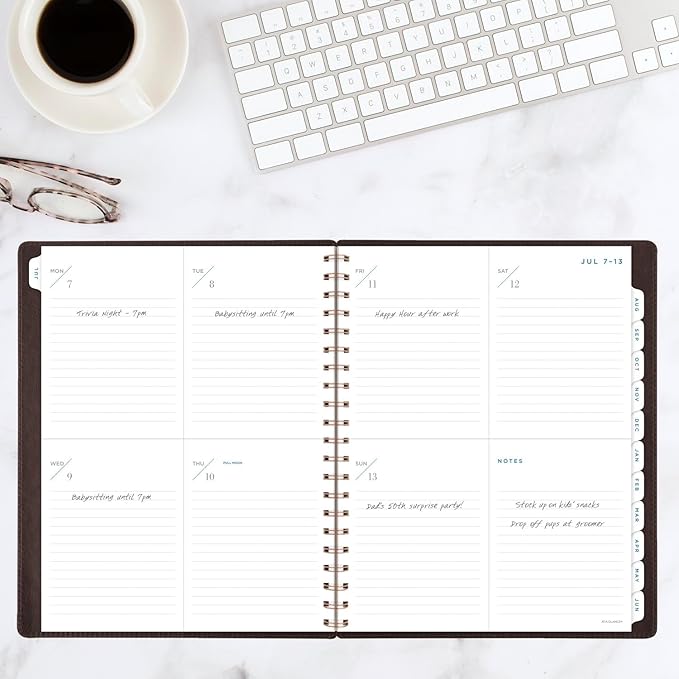 AT-A-GLANCE Planner 2025-2026 Academic, Weekly & Monthly, 8-1/2" x 11", Large, Monthly Tabs, Flexible Cover, Signature Collection, Brown (YP905A09)