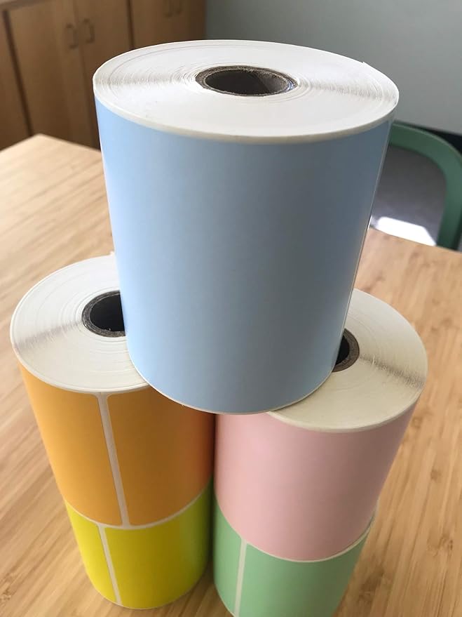 4" X 6" Direct Thermal Shipping Labels | Blue | 1" Cores w/Perfs Easy Tear | Made in USA | Printing Label | 1000 Labels | 250 Labels per Roll | 4 Rolls | Blank Labels
