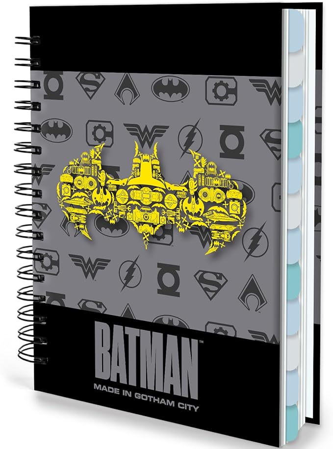 Batman 2026 Planner – Superhero Undated Daily Weekly & Monthly Planner with Calendar & Holiday Tracker, Monthly Tabs, Habit Tracker, 12 Months Spiral Agenda Book for Office School Gift Supplies