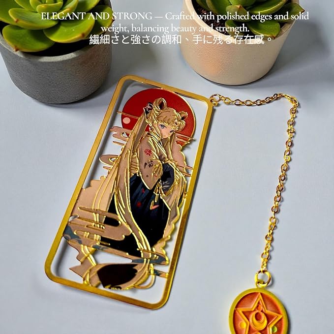 Anime Bookmark Gojo Satoru Metal Bookmark with Chain Japanese Style Manga Accessories Otaku Collectible Reading Gift Anime Gifts Gojo Gifts Book Lover Present Japanese Anime Merch (Kimono)