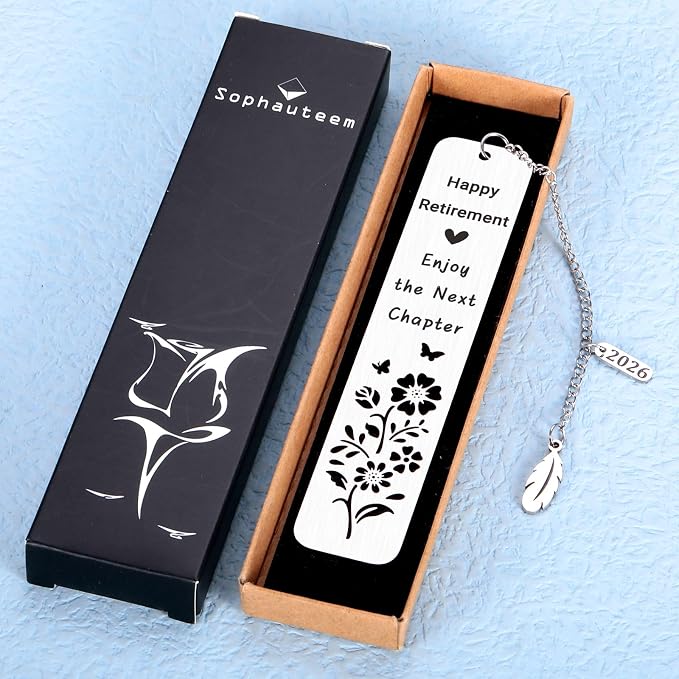 Retirement Gifts for Women Men 2026, Happy Retirement Enjoy The Next Chapter Bookmark, Farewell Present for Coworkers, Coworker Leaving Gift for Women Teachers