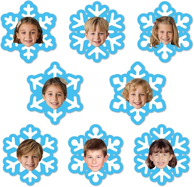 60Pcs Winter Snowflake Paper Cutouts Winter Bulletin Board Decoration Snowflake Blue DIY Photo Craft Cutouts Christmas Classroom Supplies for Teacher Student School Holiday Party Chalkboard Wall Decor