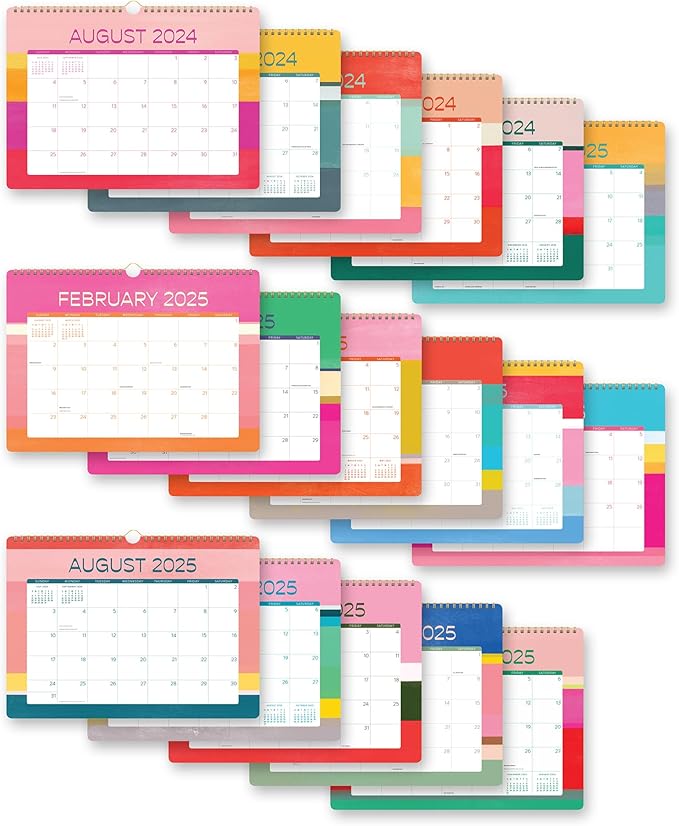 2025 Calendar - Deluxe Monthly Wall Calendar 2024-2025, Orange Circle Studio 12 Month Wall Calendar, January 2025 - December 2025, 12" x 12", Ideal for Home Office - Monthly Color Theory Prints