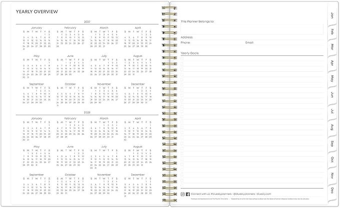 Blue Sky 2027 Weekly and Monthly Planner Calendar, January 2027 - December 2027, 8.5" x 11", Flexible Cover, Laminated Tabs, Durable Twin Wire Binding, Storage Pocket, Laurel