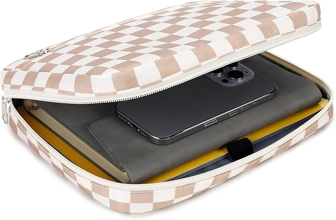 Octsky Bible Cover Case for Women Bible Book Case Church Bag Bible Protective, Checkerboard Khaki