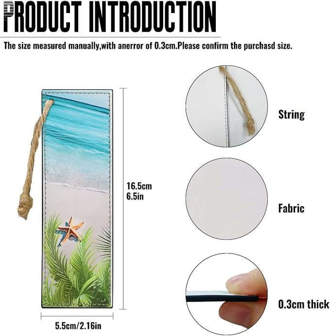 Beach Starfish Bookmarks for Men Boy, Cool Bookmarks Book Marks for Book Lovers Adults Kids Set of 2