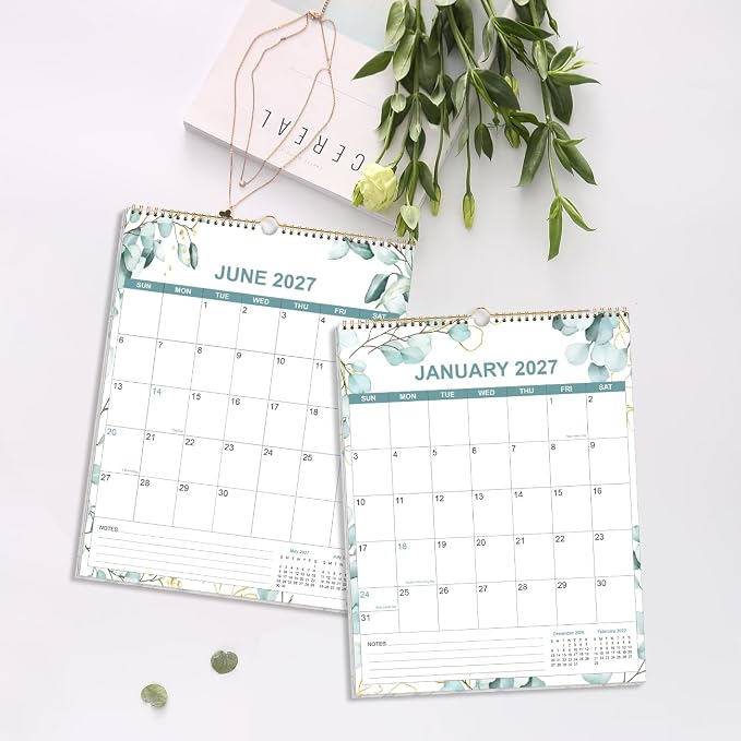 2026-2027 Calendar - Calendar 2026-2027 from June 2026 - December 2027, 19 Months Calendar/Planner with Thick Paper, 12" x 14.5", Vertical, Leaf