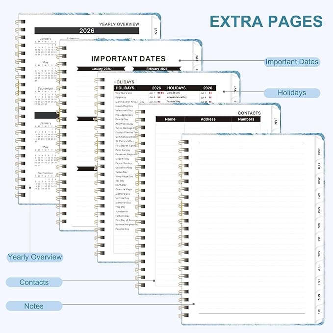 2026 Planner, Weekly and Monthly Calendar Academic Planner, Jan 2026 - Dec 2026, Planning Agenda Book for Desk Accessories and School Supplies - A5 (6.3'' x 8.5'')