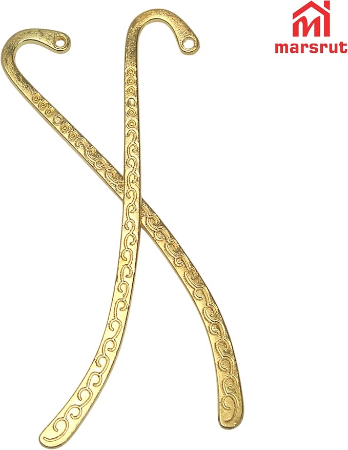 60pcs Metal Bookmark Hooks with Beaded Blanks, Vintage Retro Beading Line Tibetan Carving Pattern Alloy Hook Bookmarks with Hole for Stationery, Reading Enthusiasts, Teacher, DIY, Gifts