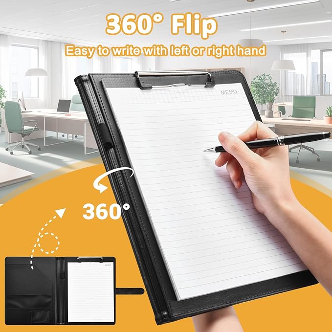 Padfolio Portfolio Clipboard Folder Pacific Mailer Resume Portfolio Folder Legal Document Organizer Legal Pad Holder for Interview School Business Office Conference