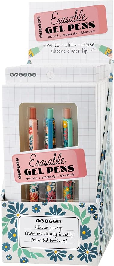 Erasable Bloom Gel Pens: Set of 3 by Snifty