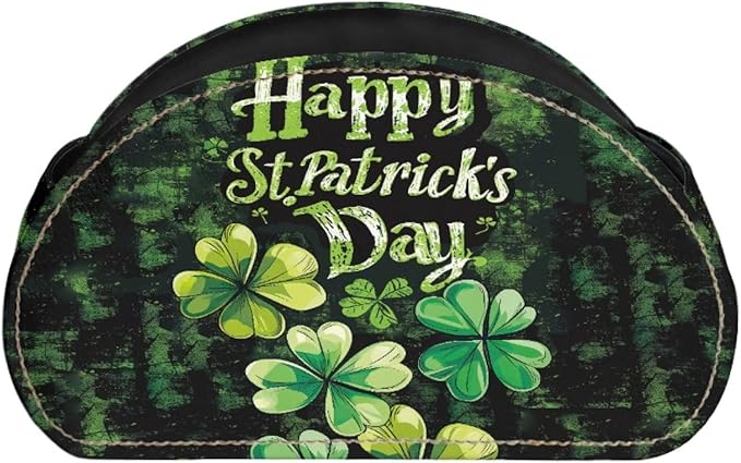 FUSURIRE Remote Control Holder Happy St. Patrick's Day Print PU Leather Organizer Box with 5 Compartments for Home Office Supplies, Remote Caddy Desktop Storage for Controllers,Media Player