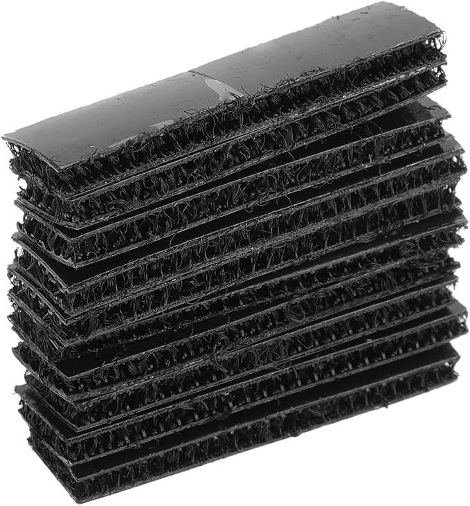 10 Pcs Universal Hook and Loop Tape Adhesive Back Double Sided Sticky-Back Home Office Phone Mount Adhesive Tape 0.39" x 1.57" Black