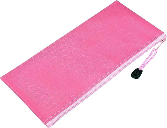 PATIKIL Waterproof Zipper File Bags, 5 Pack A6 Size Document Pocket Storage Organizer Pouch for Travel Office Supply, Pink