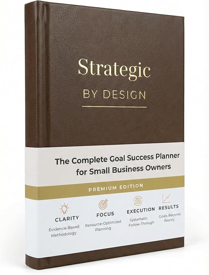 Goal Planner and Monthly Business Planner for Entrepreneurs, Coaches and Small Business Owners, Undated A5 Goal Setting Journal with Guided Prompts, Strategic by Design