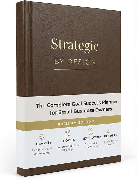 Goal Planner and Monthly Business Planner for Entrepreneurs, Coaches and Small Business Owners, Undated A5 Goal Setting Journal with Guided Prompts, Strategic by Design