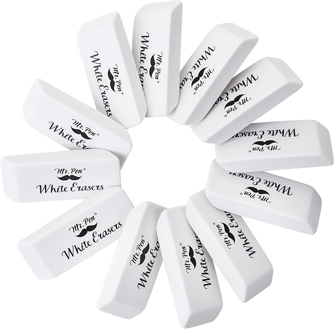 Mr. Pen- White Pencil Eraser, 48 Pack, Large Latex Free Block Erasers Bulk for School, Office, Art Sketching, Homework, Exams, Clean Smudge-Free Correction