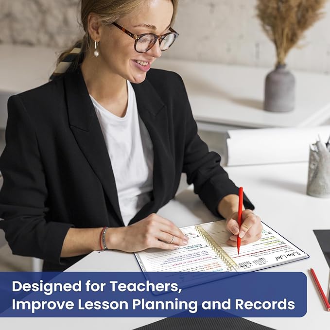 Planner 2026-2027, Academic Year Monthly and Weekly Calendar Planner, Jul 2026 - Jun 2027, Hardcover Teacher Student Planning Agenda book with Tabs, Perfect for School Office Supplies, 6.3" x 8.5" - Lavish Bloom