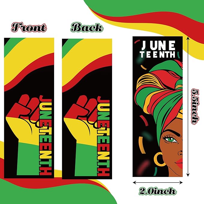 Haooryx Juneteenth Bookmarks - 120Pcs Religious Black History Month Bookmarks Celebration 1865 Freedom Day Book Marks for Africa Americans Independence Day Classroom Inspirational Handouts Supplies