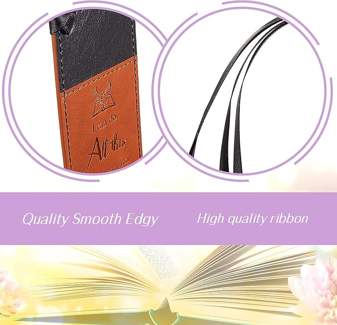 3 Pieces Christian Bookmarks for Women Men, Religious Bookmarks Father's Day Presents, Bible Cover Faux Leather Bookmakers with Inspirational Verse, Personalized Journal Markers (Simple Style)