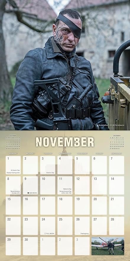 The Walking Dead: Daryl Dixon 2026 Wall Calendar, 12-Month TV Series Horror & Pop Culture Calendar, 12" x 12", 2026 Wall Planner and Organizer with Large Grids for Home and Office