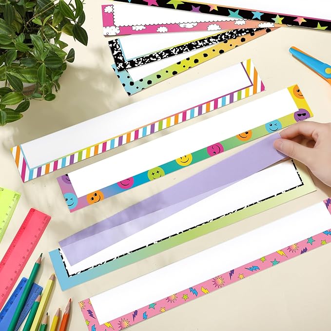Feifeiya 8 Pcs Magnetic Pocket for Whiteboard 14x2'' Magnetic Pocket Chart Magnetic Sentence Strip Holder for Classroom Chalkboard Bulletin Board Teacher Student Back to School Gift(Bright)