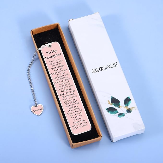 Daughter 5th 6th Graduation Gifts for Her to My Daughter Bookmark from Mom Dad 16th 18th Birthday Gift for Teen Girls Wedding Anniversary for Women Back to School Supplies