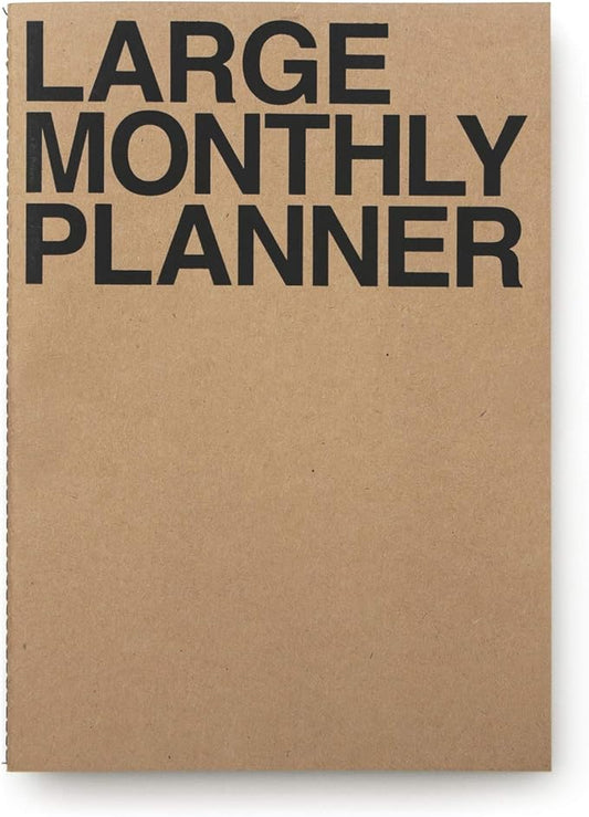 JSTORY Large Monthly Planner Lays Flat Undated Year Round Flexible Cover Goal/Time Organizer Thick Paper Eco Friendly Customizable Stitch Bound A4 16 Months 18 Sheets Kraft