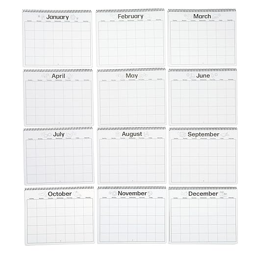 Colorations Decorate Your Own Calendar- Set of 12